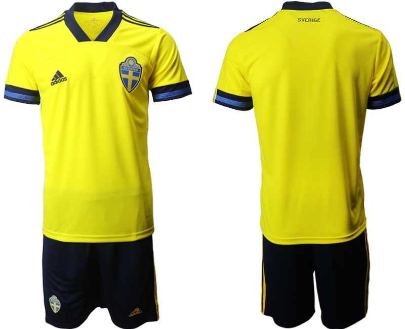 Men 2021 European Cup Sweden home yellow Soccer Jersey->england jersey->Soccer Country Jersey